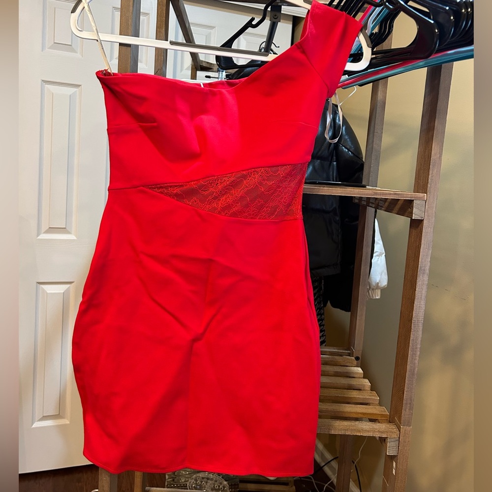 Lovers and Friends NWT red one shoulder mini dress